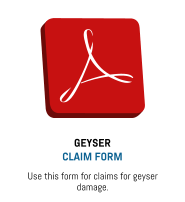 GEYSER CLAIM FORM Use this form for claims for geyser damage.